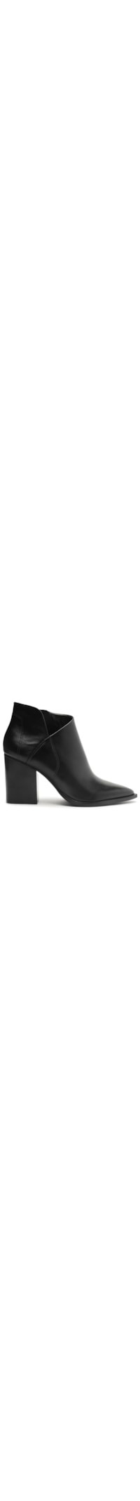 Bota Feminina Couro Cano Curto Bloco - Preto