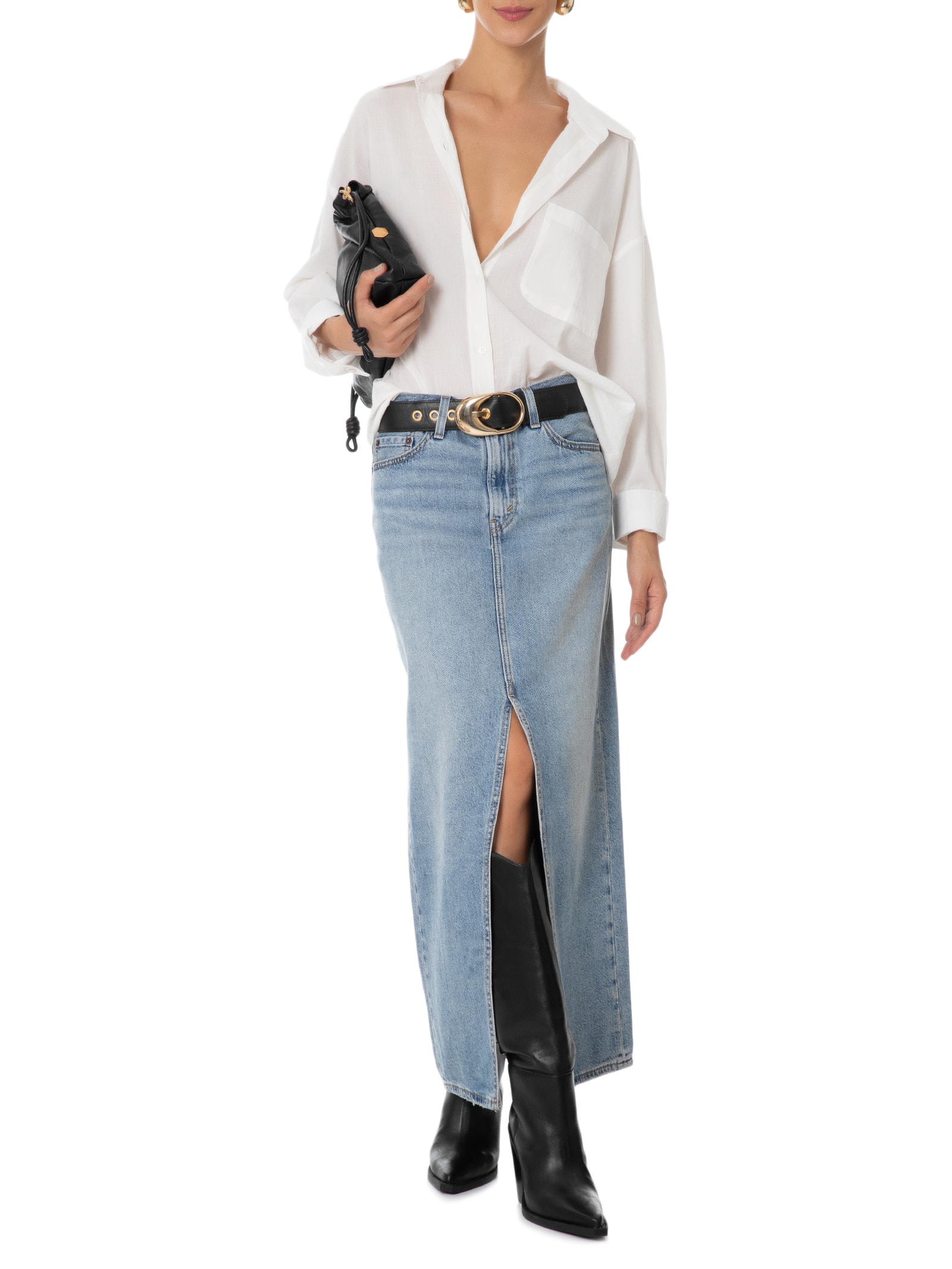 Bota Feminina Couro Cano Longo Salto Alto Bloco Preto Arezzo