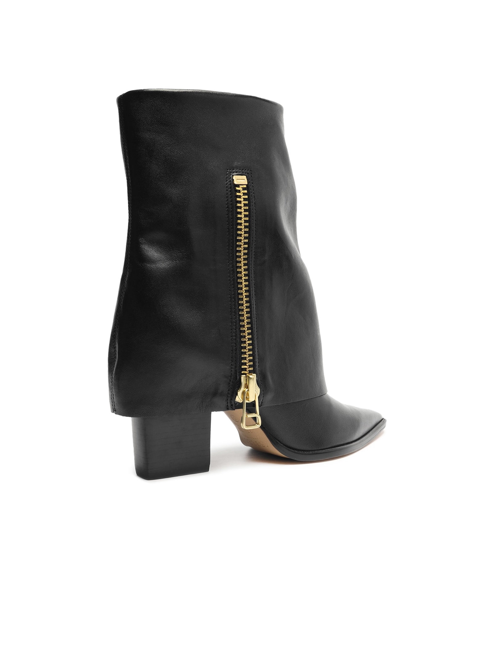 Bota Feminina Couro Cano Médio Capa Zíper Preto Arezzo