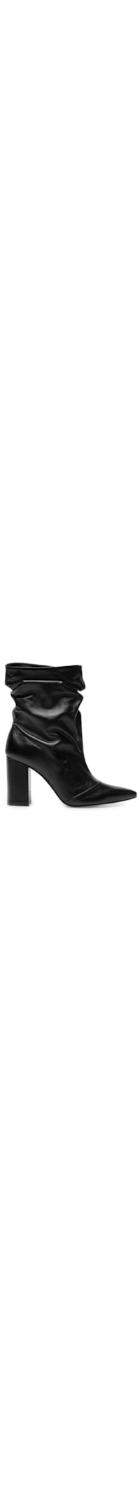 Bota Feminina Couro Cano Médio Slouchy - Preto