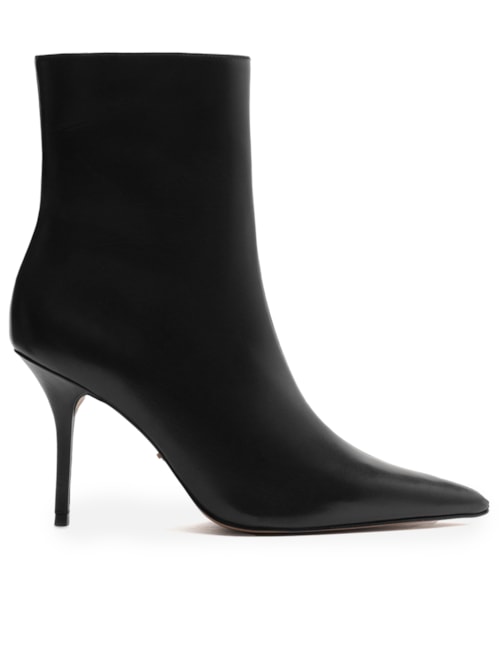 Bota Feminina Couro Cano Salto Alto Fino – Preto