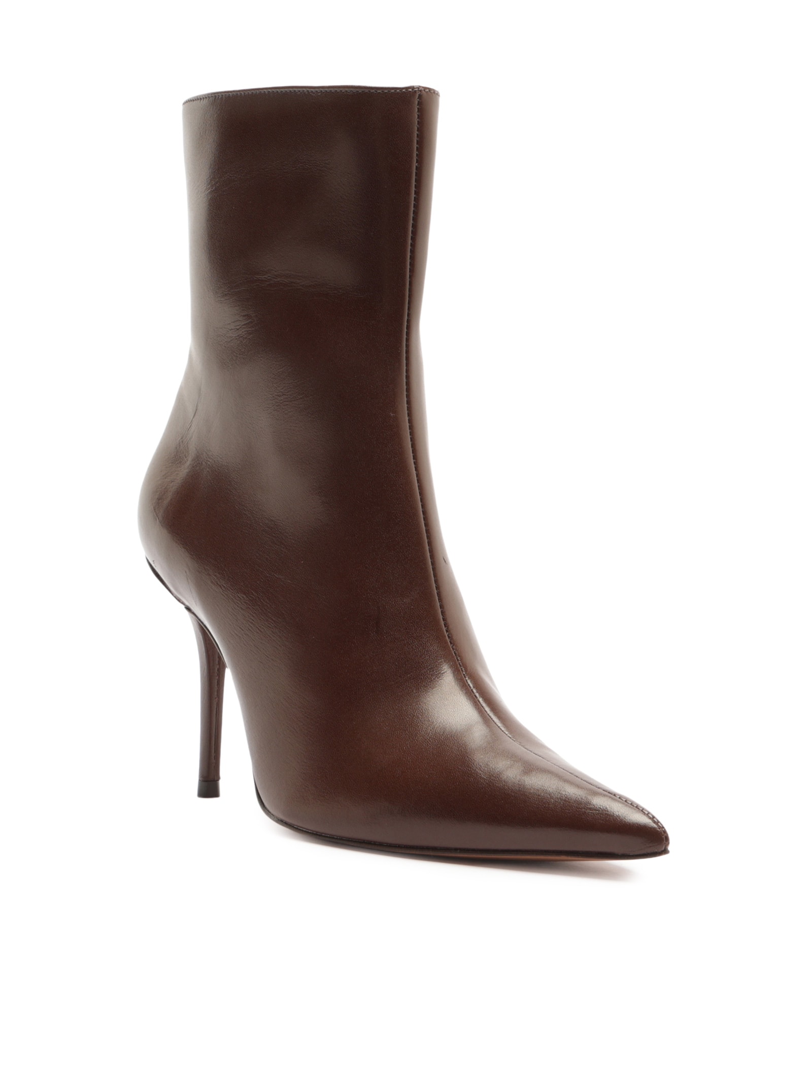 Bota Feminina Couro Salto Alto Fino Marrom Arezzo