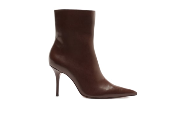 Bota Feminina Couro Salto Alto Fino - Marrom