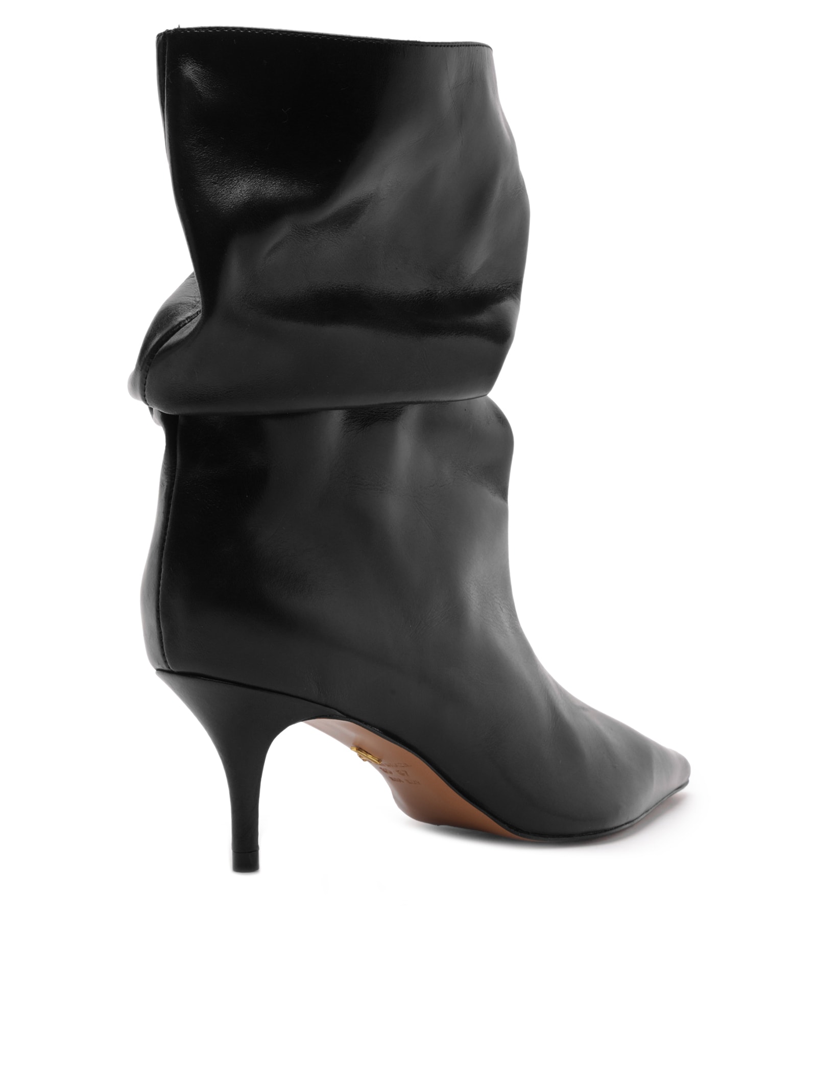 Bota Feminina Couro Salto Baixo Slouchy Preto Arezzo