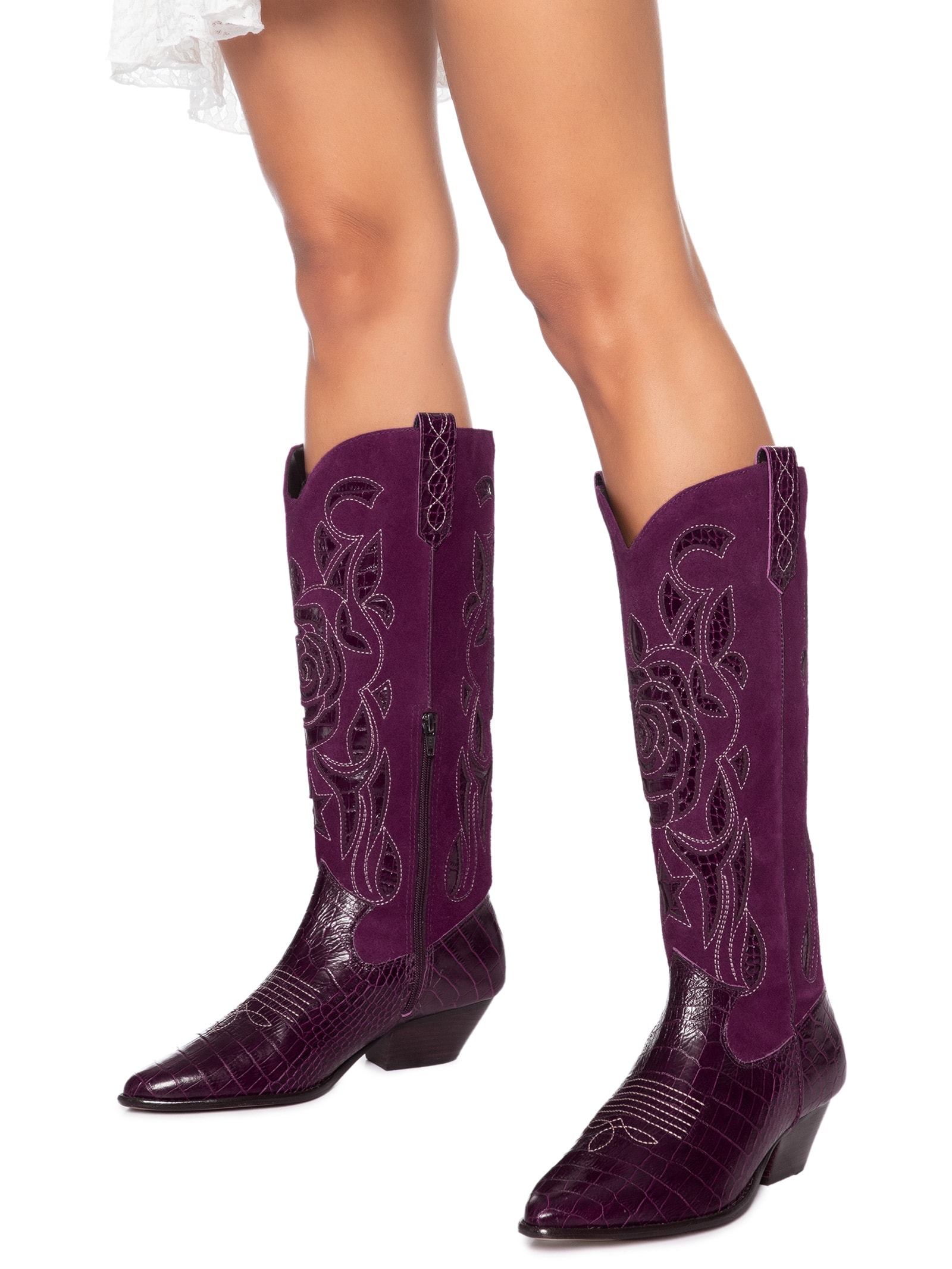 Bota Feminina Croco Dacar Camurção Grease – Vermelho Luiza Barcelos