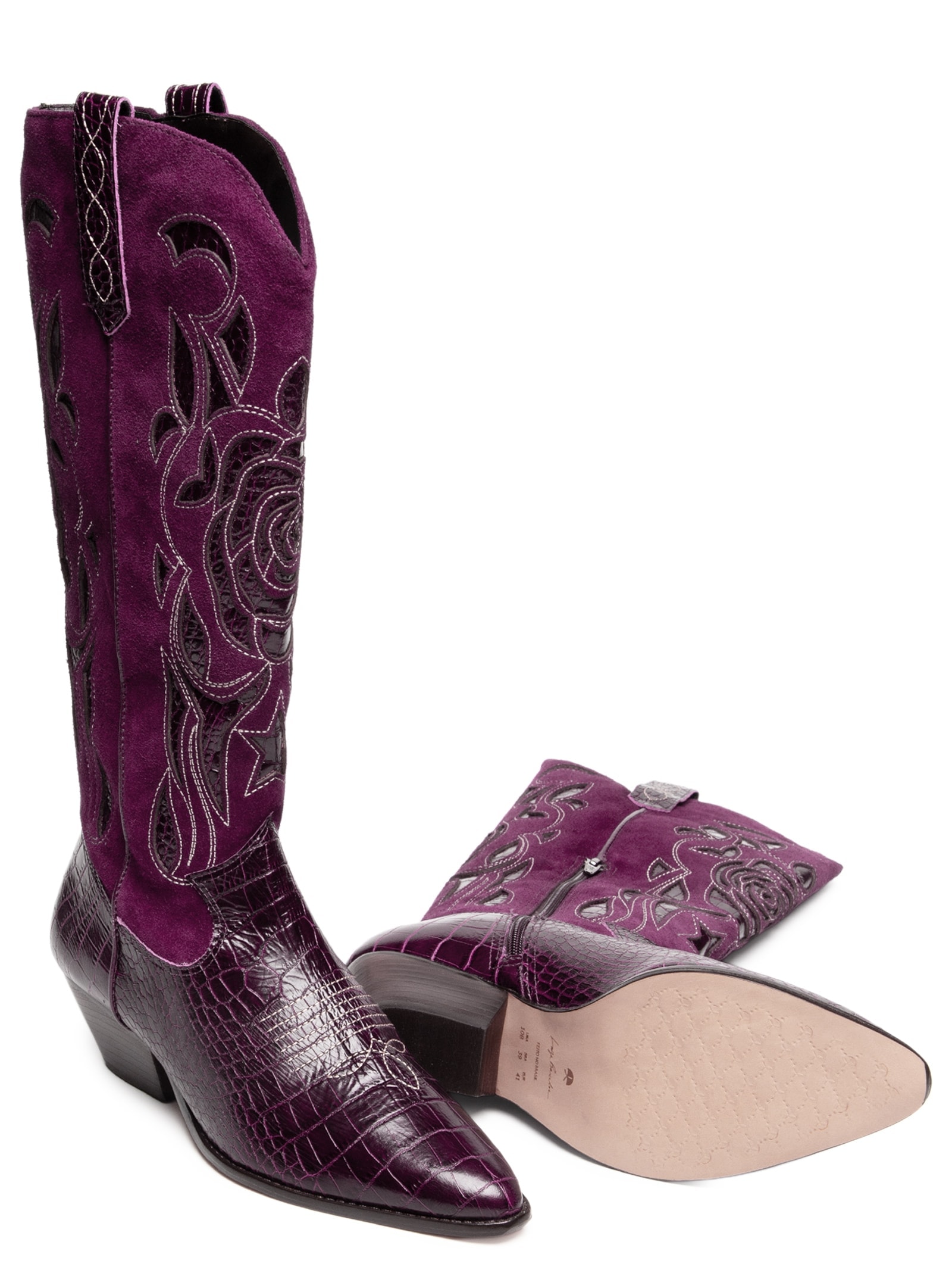 Bota Feminina Croco Dacar Camurção Grease – Vermelho Luiza Barcelos