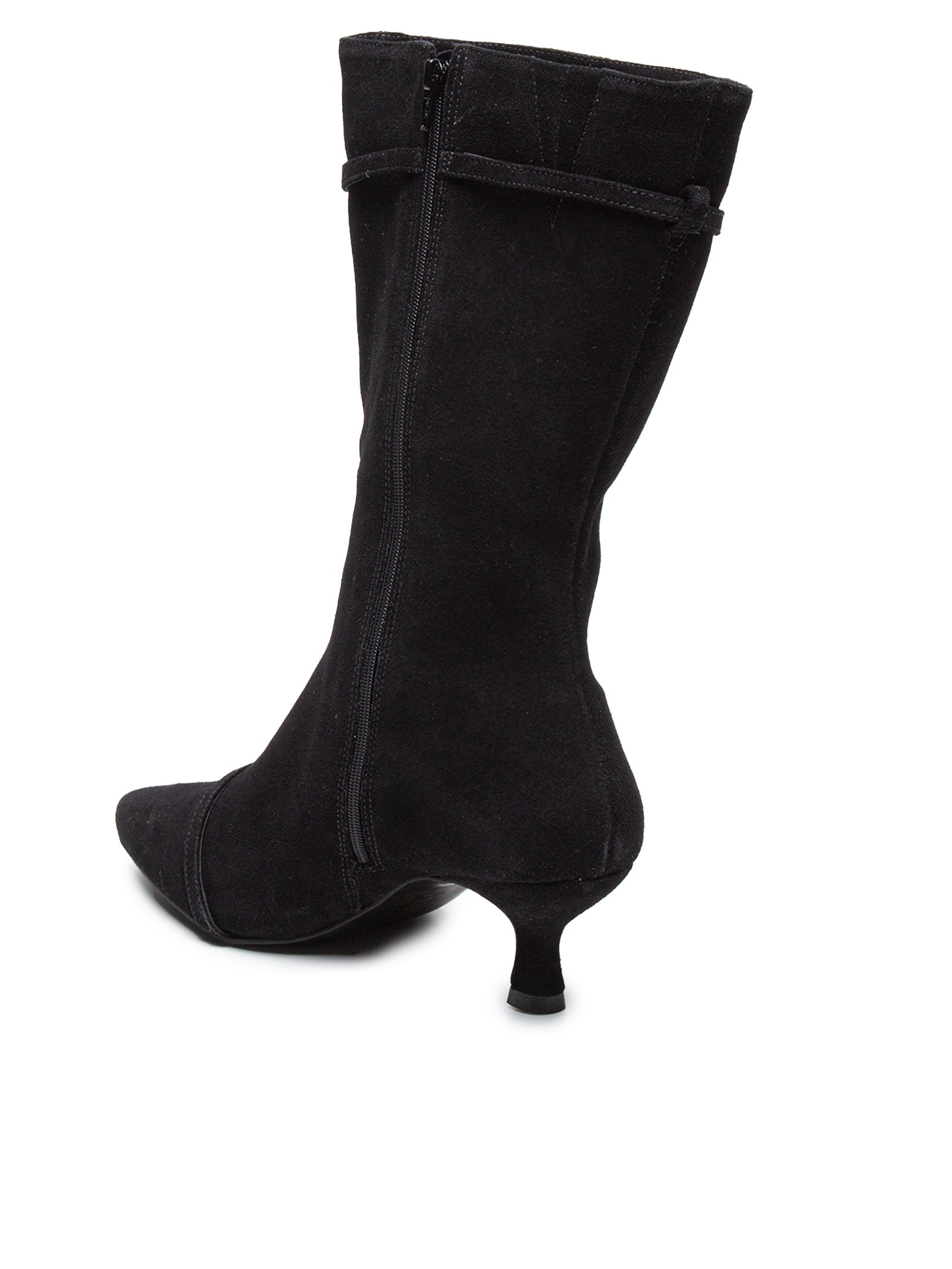 Bota Feminina Em Camurça Com Fivela Preto '2Essential