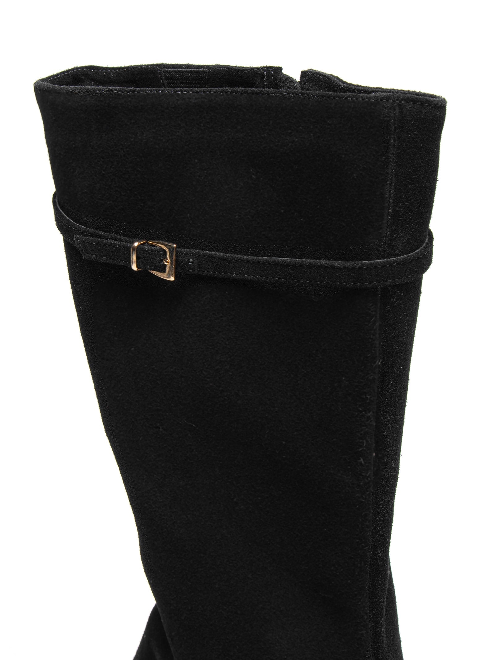 Bota Feminina Em Camurça Com Fivela Preto '2Essential