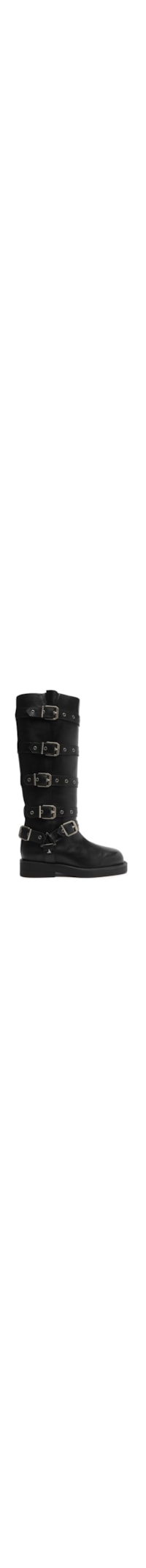 Bota Feminina Keira Buclke Cano Longo Couro - Preto