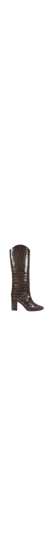 Bota Feminina Maryana Salto Bloco Couro - Marrom