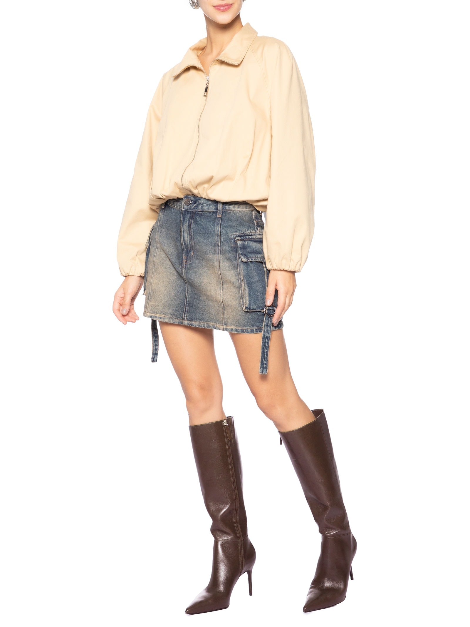 Bota Feminina Mikki Up Salto Alto Marrom Schutz