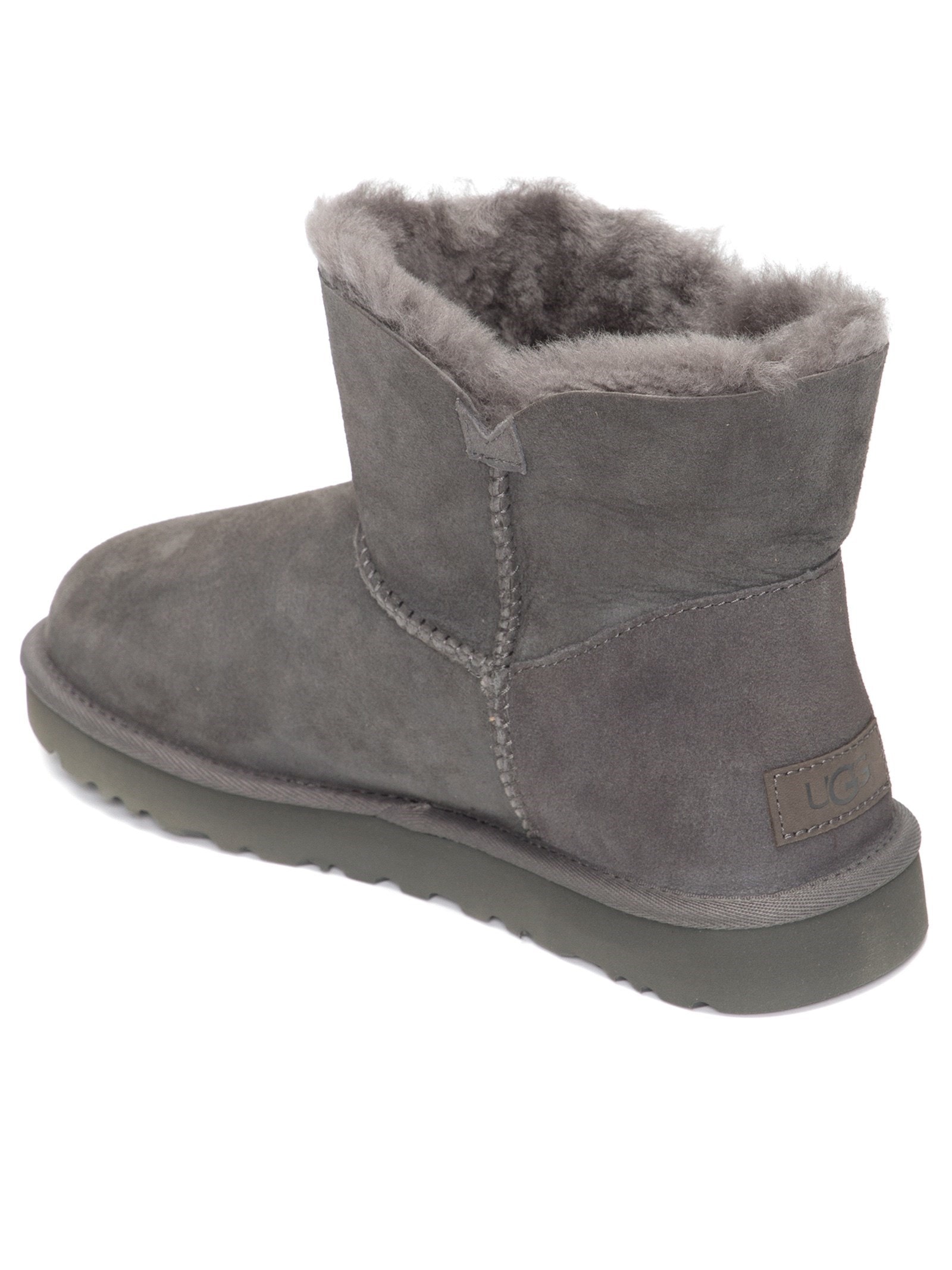 Ugg - Bota Feminina Mini Bailey Button - Cinza