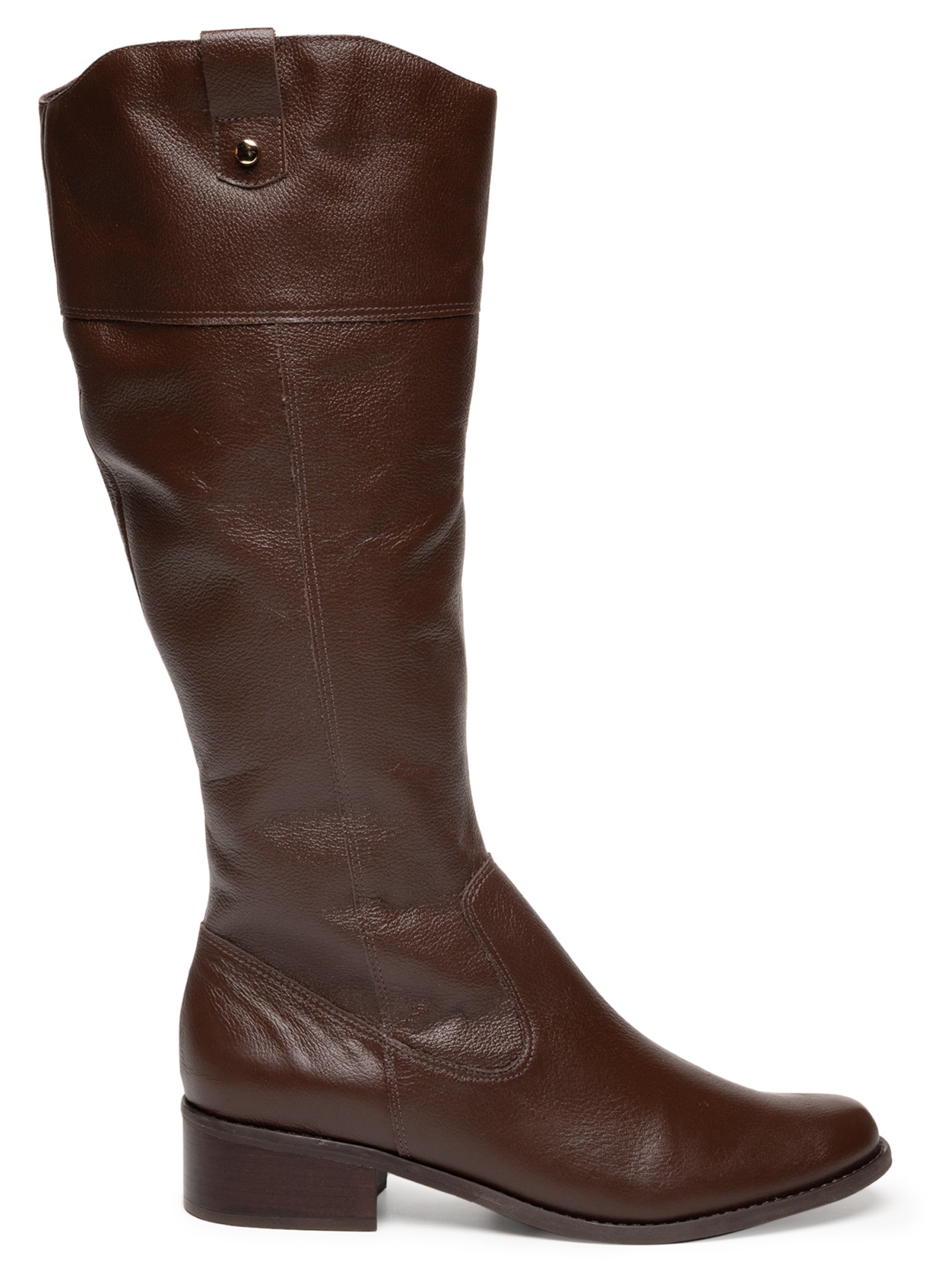 Bota Feminina Montaria Alta Marrom Basiq