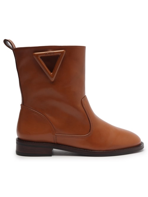 Bota Feminina Montaria Couro Cano Médio – Marrom