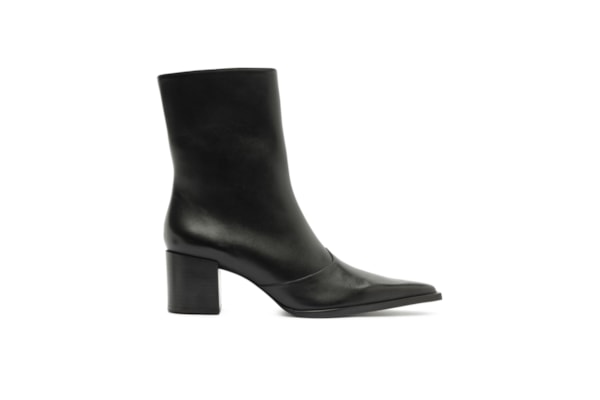 Bota Feminina Raffaela Mid Couro - Preto