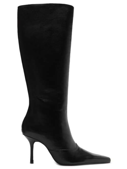 Bota Feminina Raffaela Uf Stilleto Couro – Preto