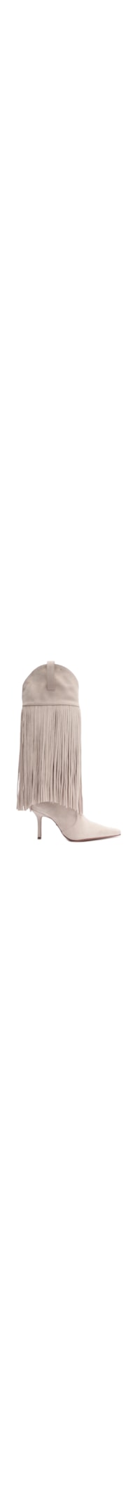 Bota Feminina Raffaela Up Fringes Stiletto Camurça - Off White
