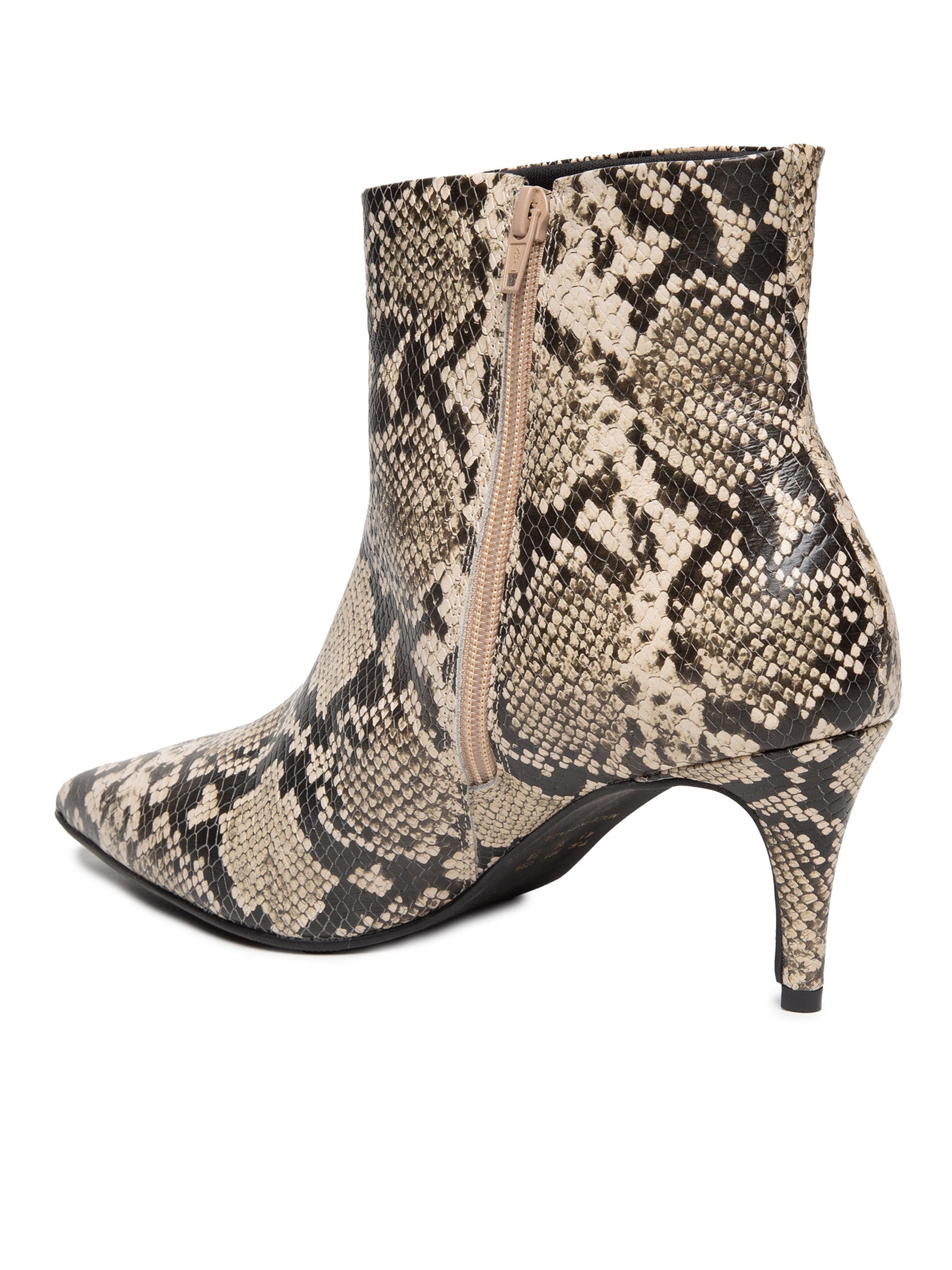 Bota Feminina Salto Baixo Em Couro Animal Print '2Essential