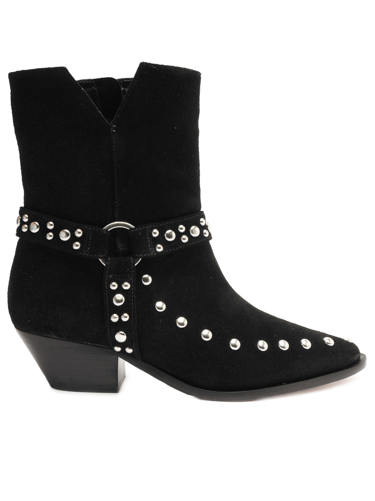 Vista 2 Bota Feminina Salto Médio Cow Suede PRETO PRETO