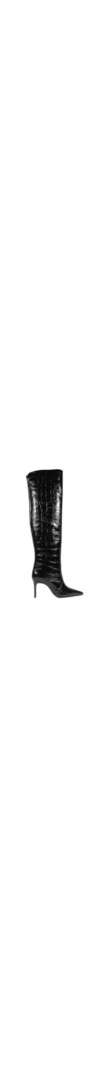 Bota Feminina Salto Médio Croco - Preto