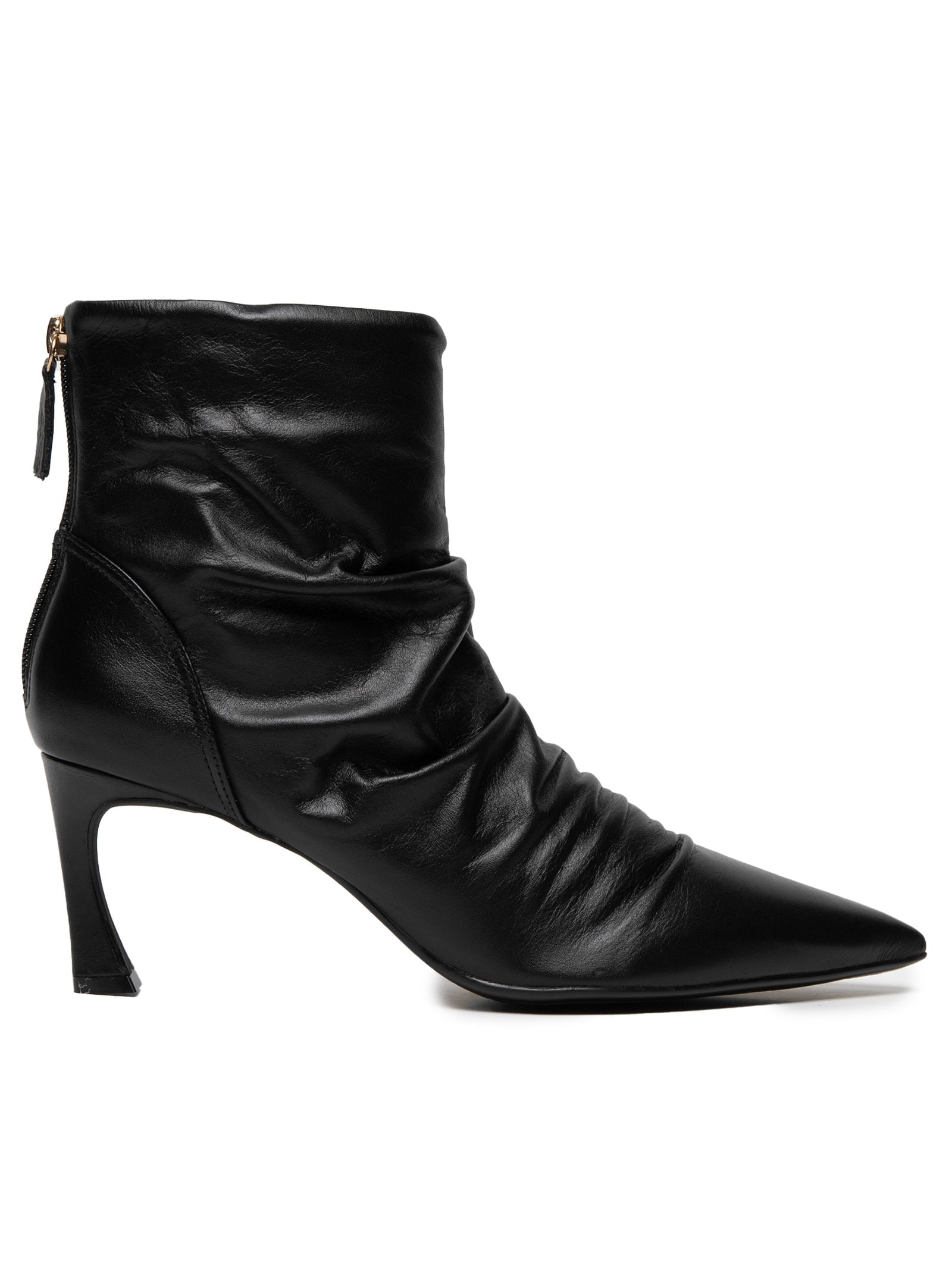 Bota Feminina Slouchy Boot Em Couro Preto Market 33