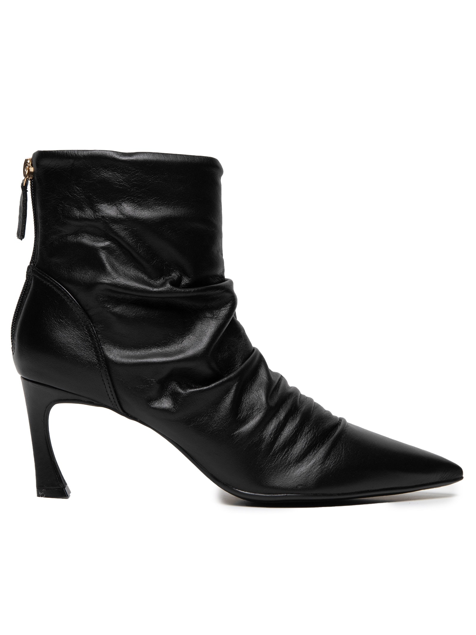 Bota Feminina Slouchy Boot Em Couro Preto Market 33