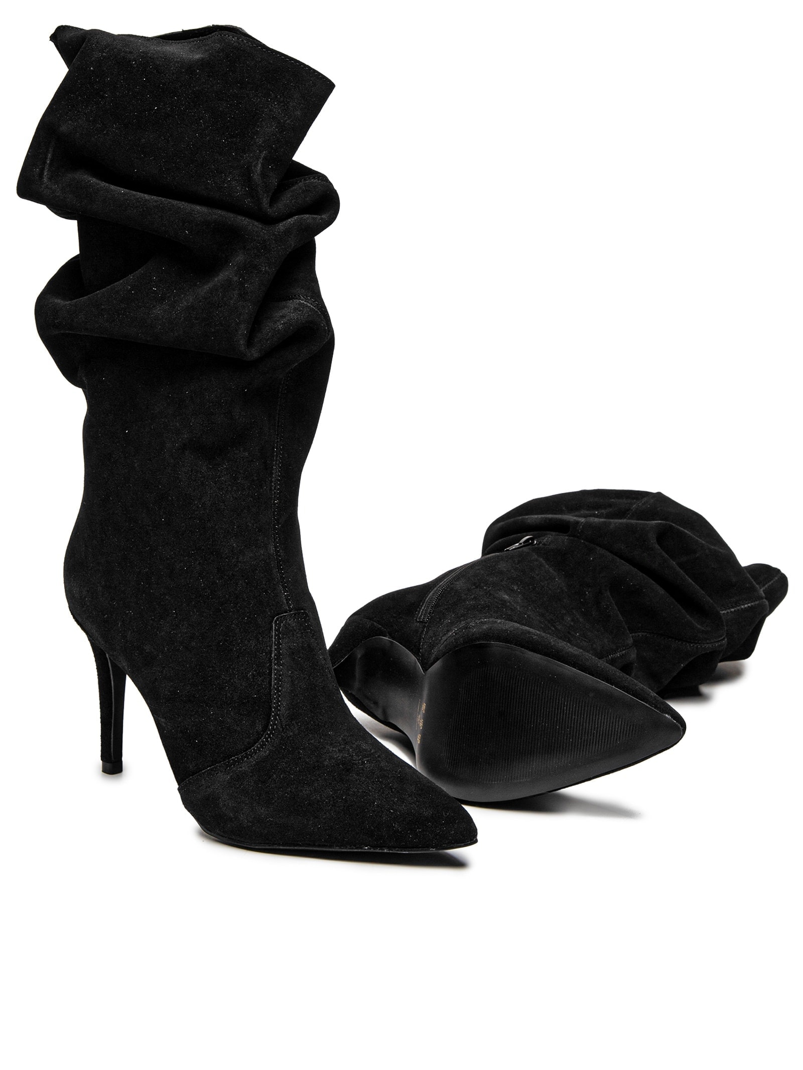 Bota Feminina Slouchy Em Carmuça Preto Market 33