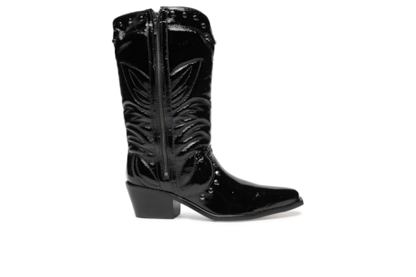 Bota Feminina Verniz Show - Preto