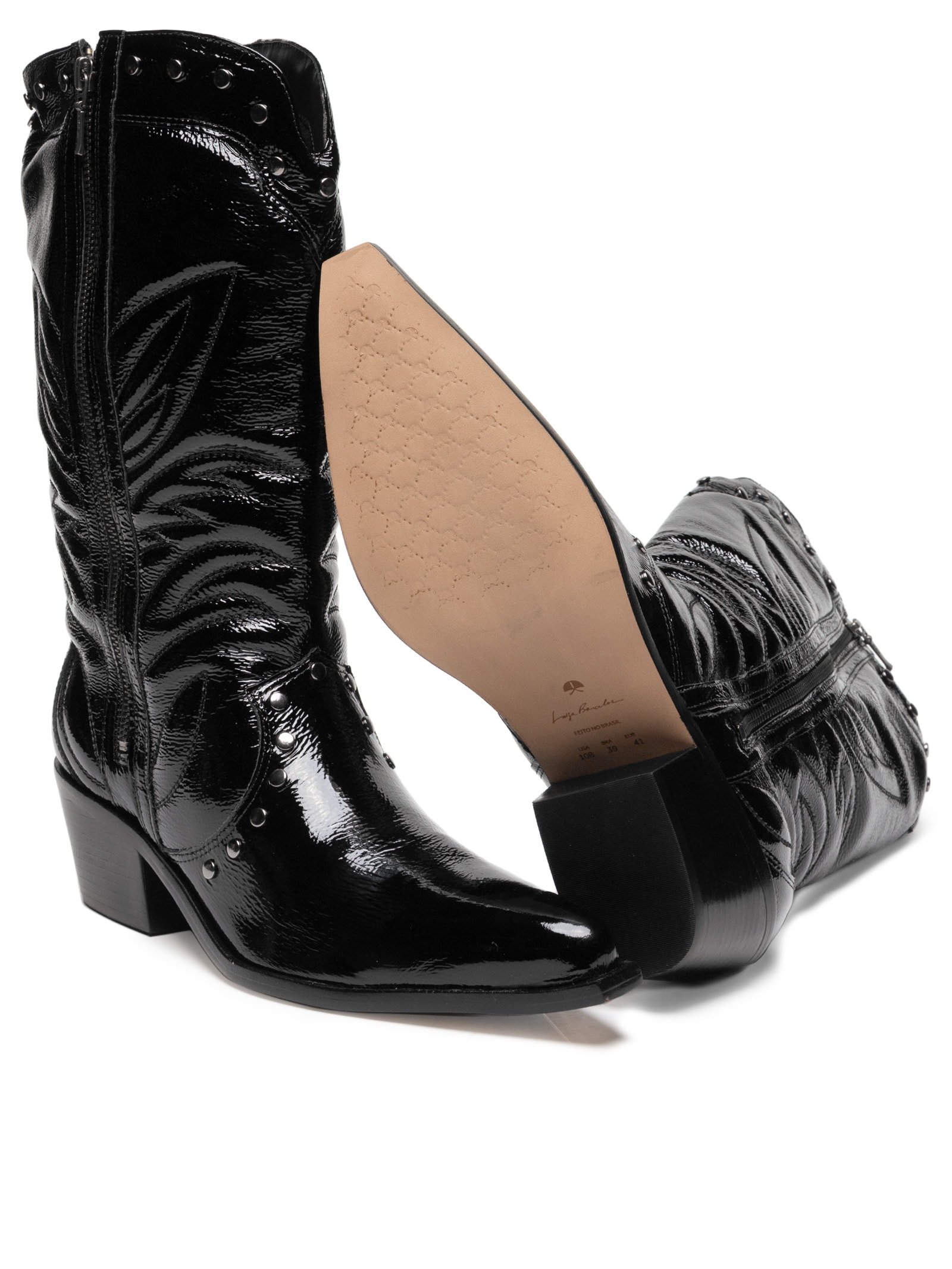 Bota Feminina Verniz Show Preto Luiza Barcelos