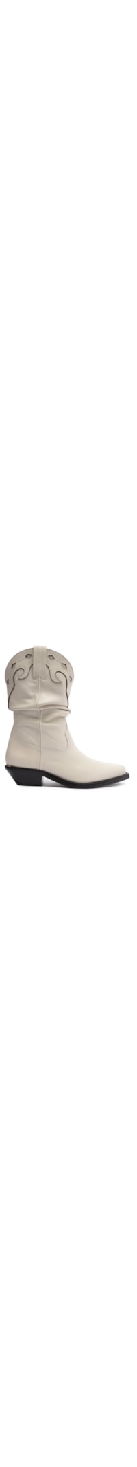 Bota Feminina Western Couro - Off White