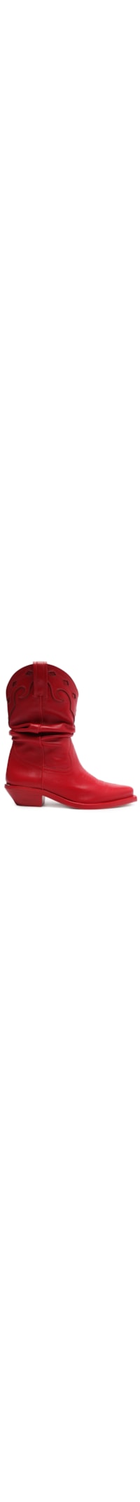Bota Feminina Western Couro - Vermelho