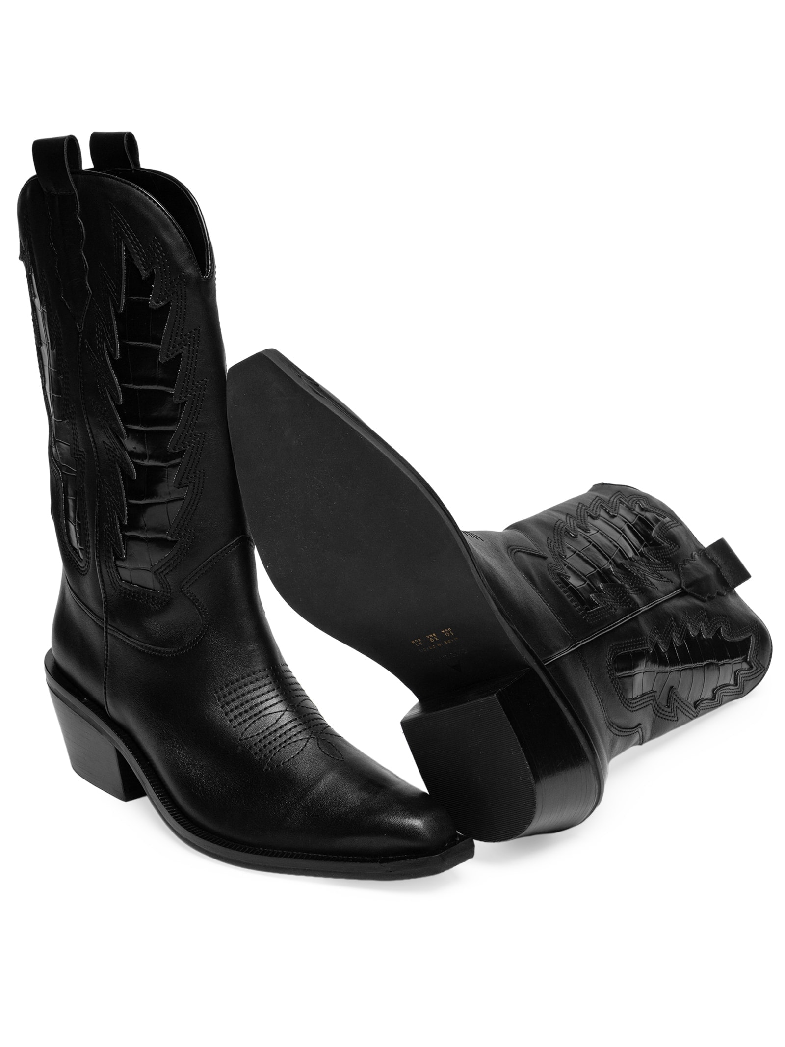 Bota Feminina Western Preto Carrano