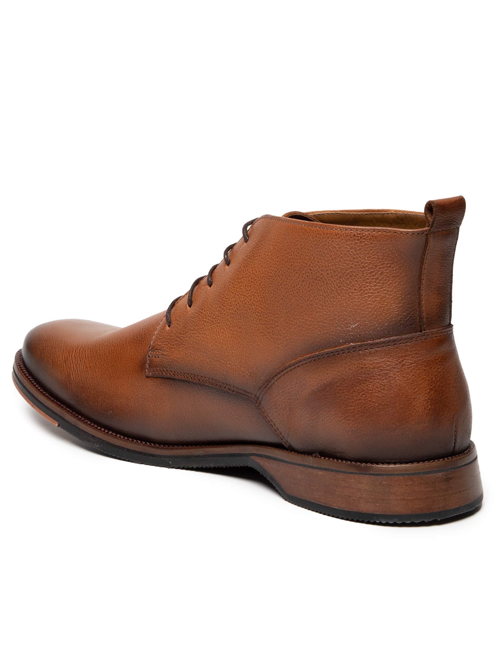 Bota Masculina Casual Comfy Em Couro Marrom '2 Essential