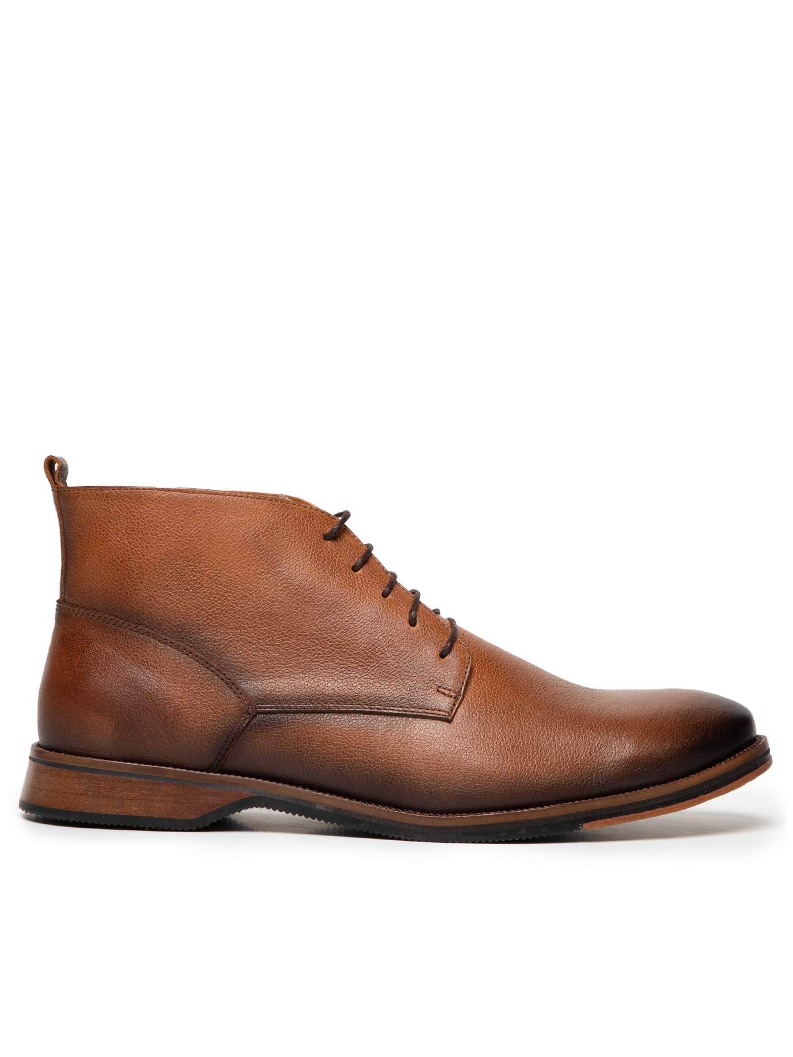 Bota Masculina Casual Comfy Em Couro Marrom '2 Essential