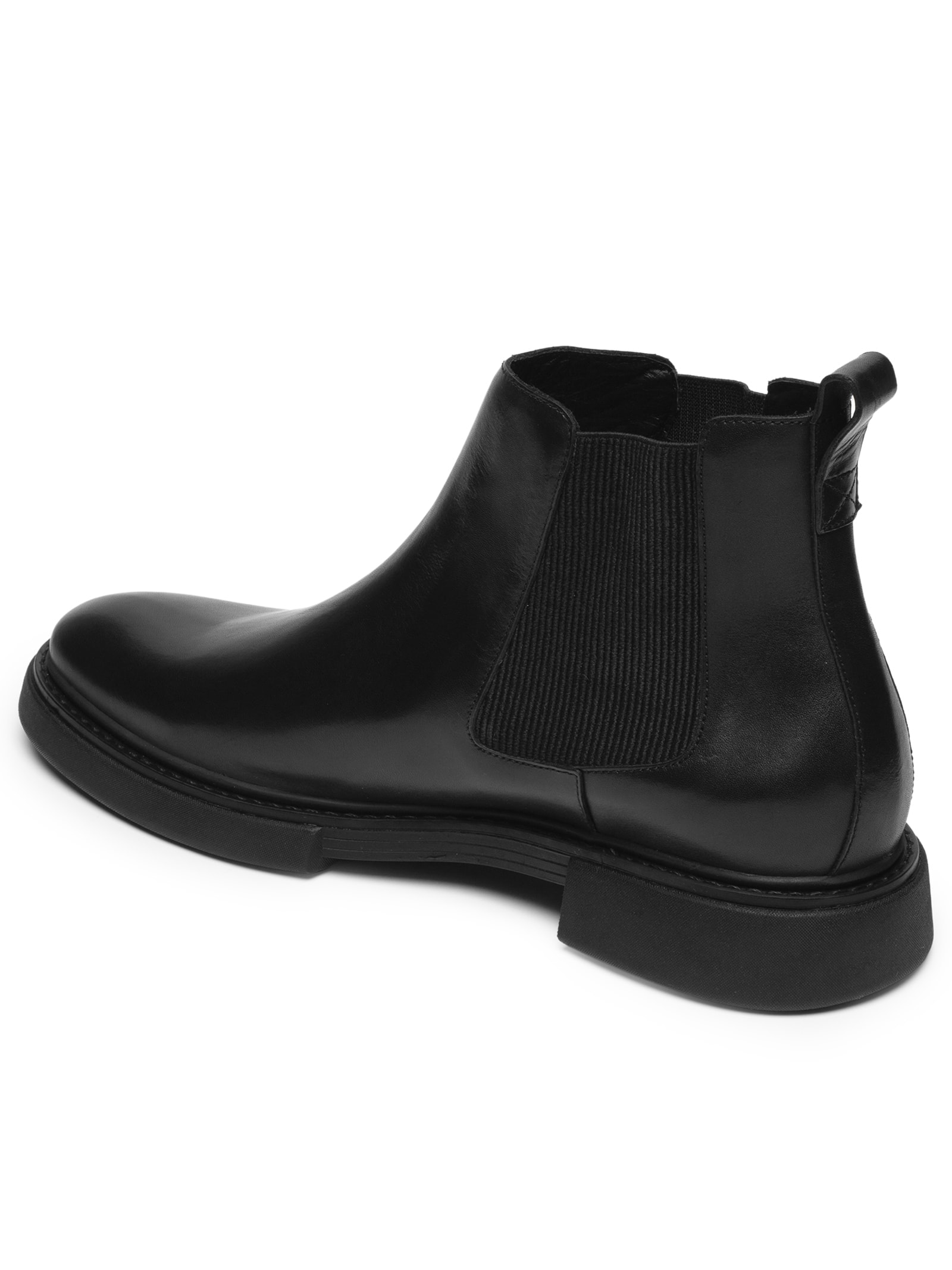 Bota Masculina Chelsea Com Sola Block Em Couro Preto Ricardo Almeida