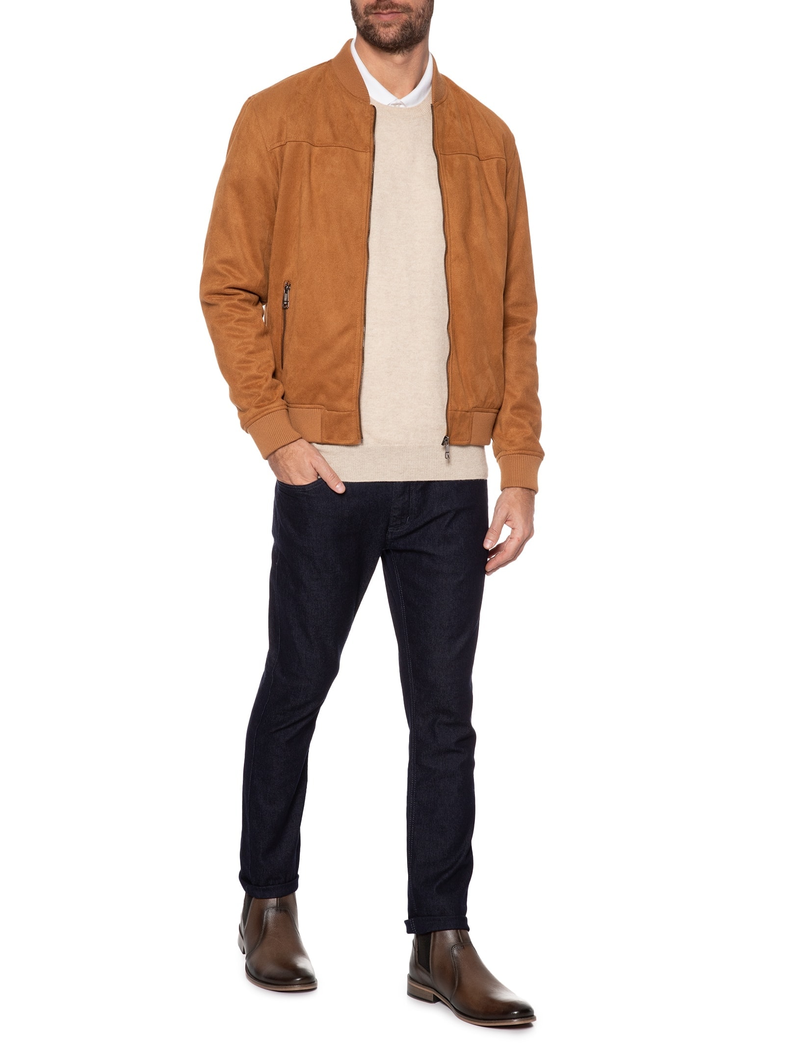 Bota Masculina Chelsea Couro Marrom '2 Essential