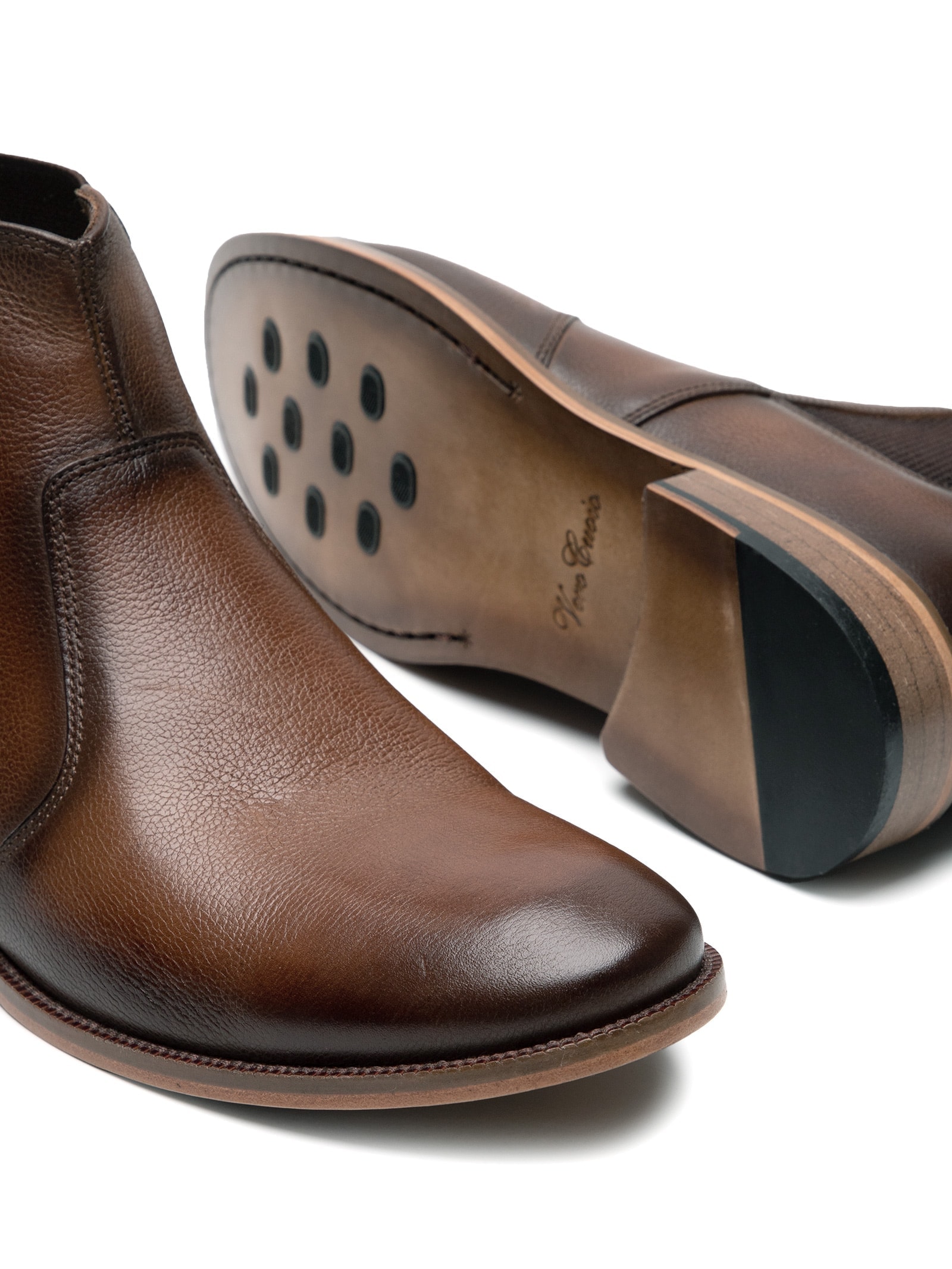 Bota Masculina Chelsea Couro Marrom '2 Essential