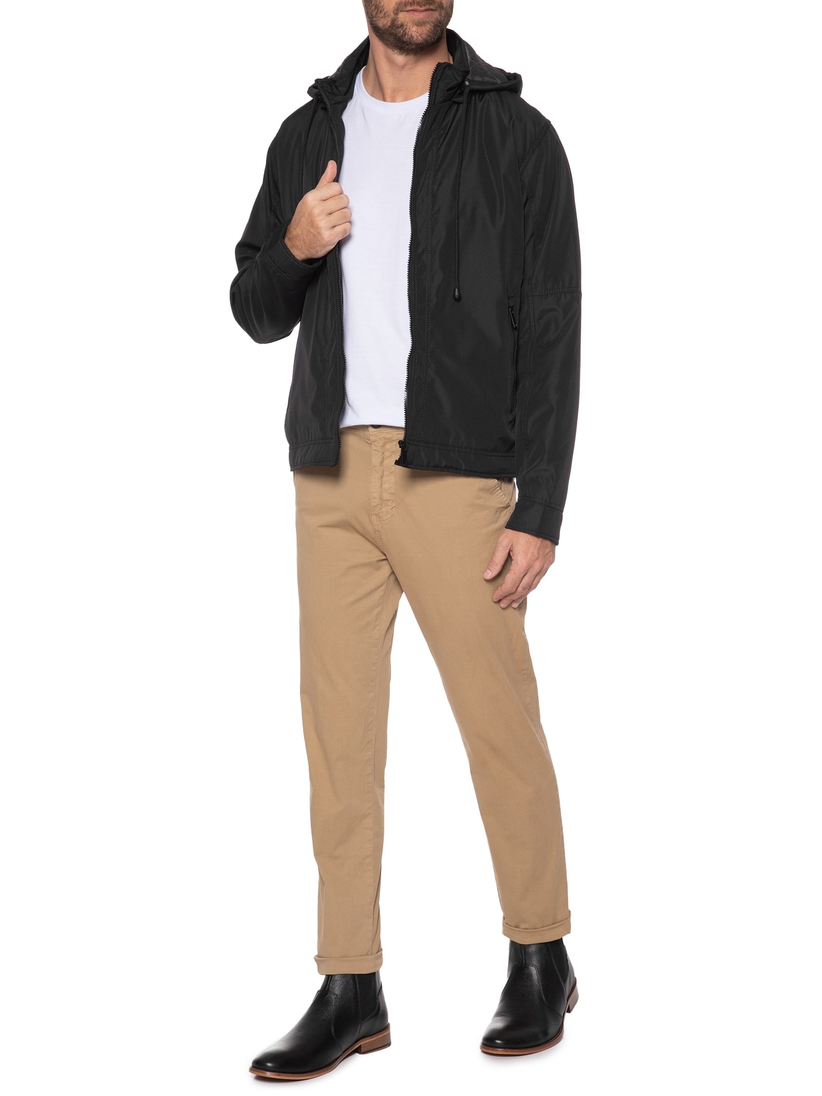 Bota Masculina Chelsea Couro Preto '2 Essential