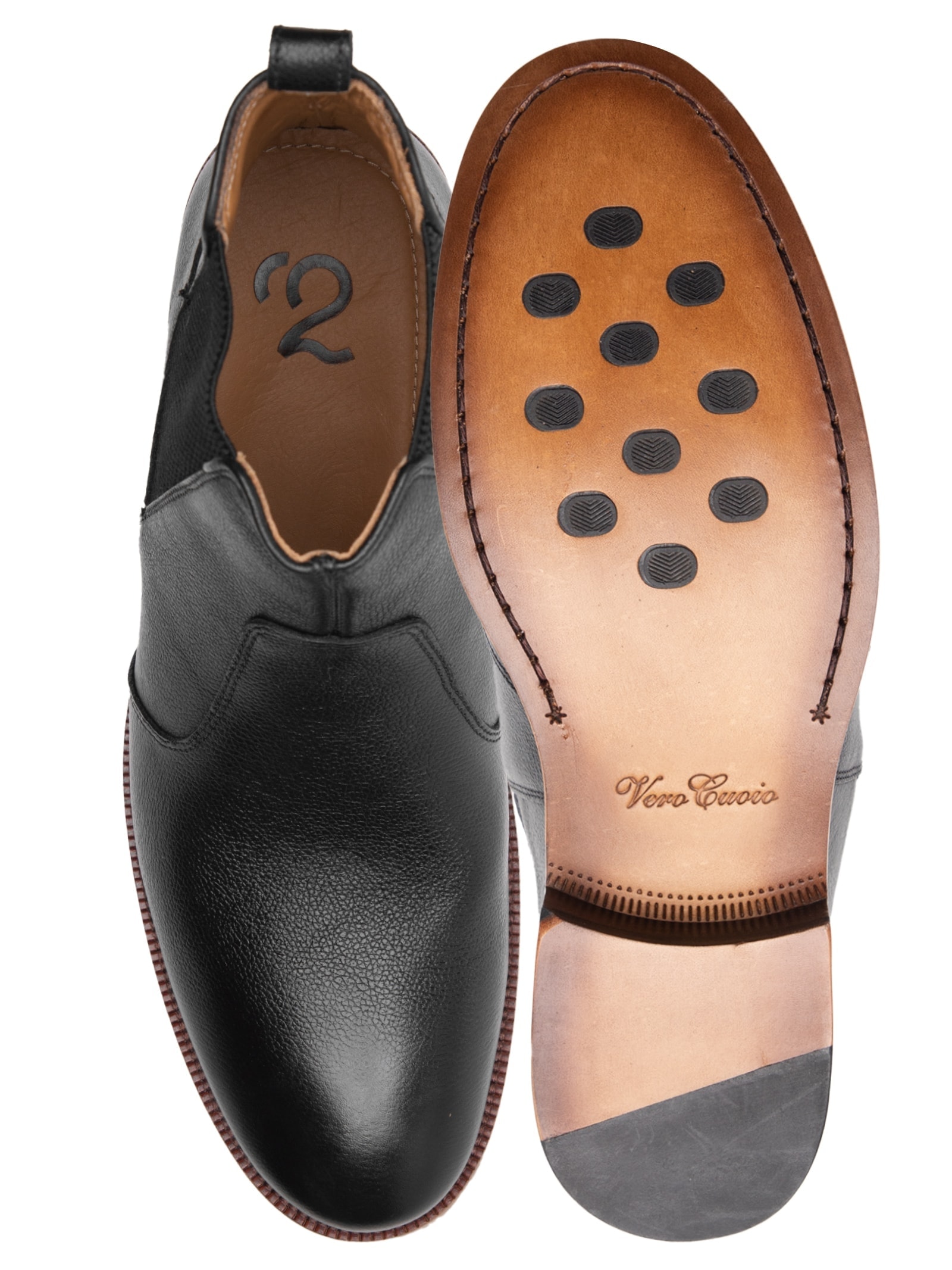 Bota Masculina Chelsea Couro Preto '2 Essential