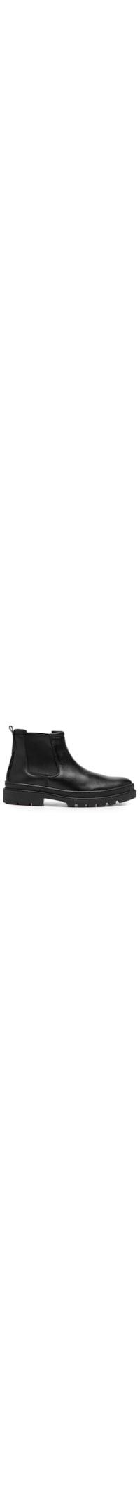 Bota Masculina Chelsea Tratorada Em Couro - Preto