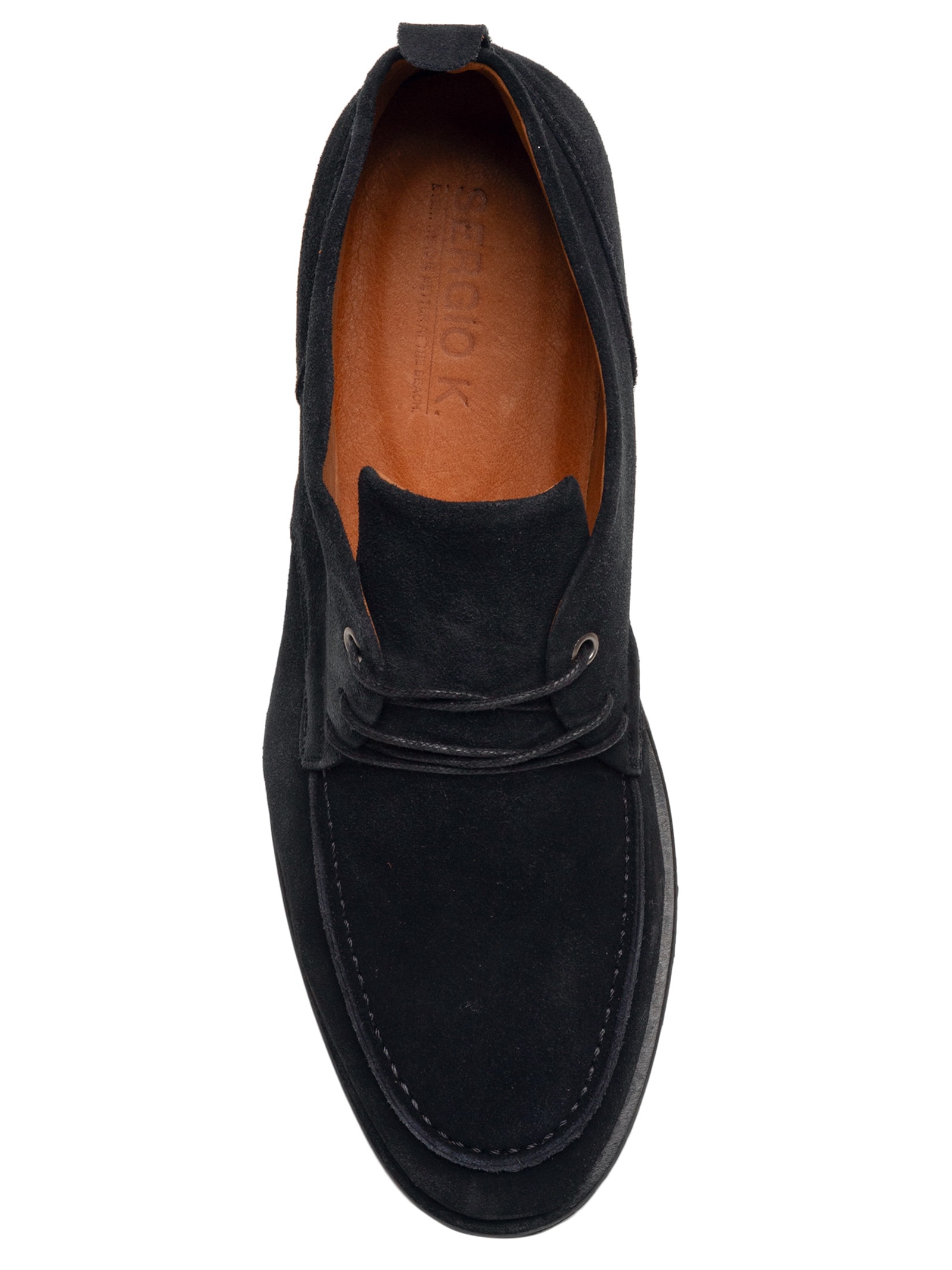 Bota Masculina Em Camurça Com Solado Borracha Azul Sergio K