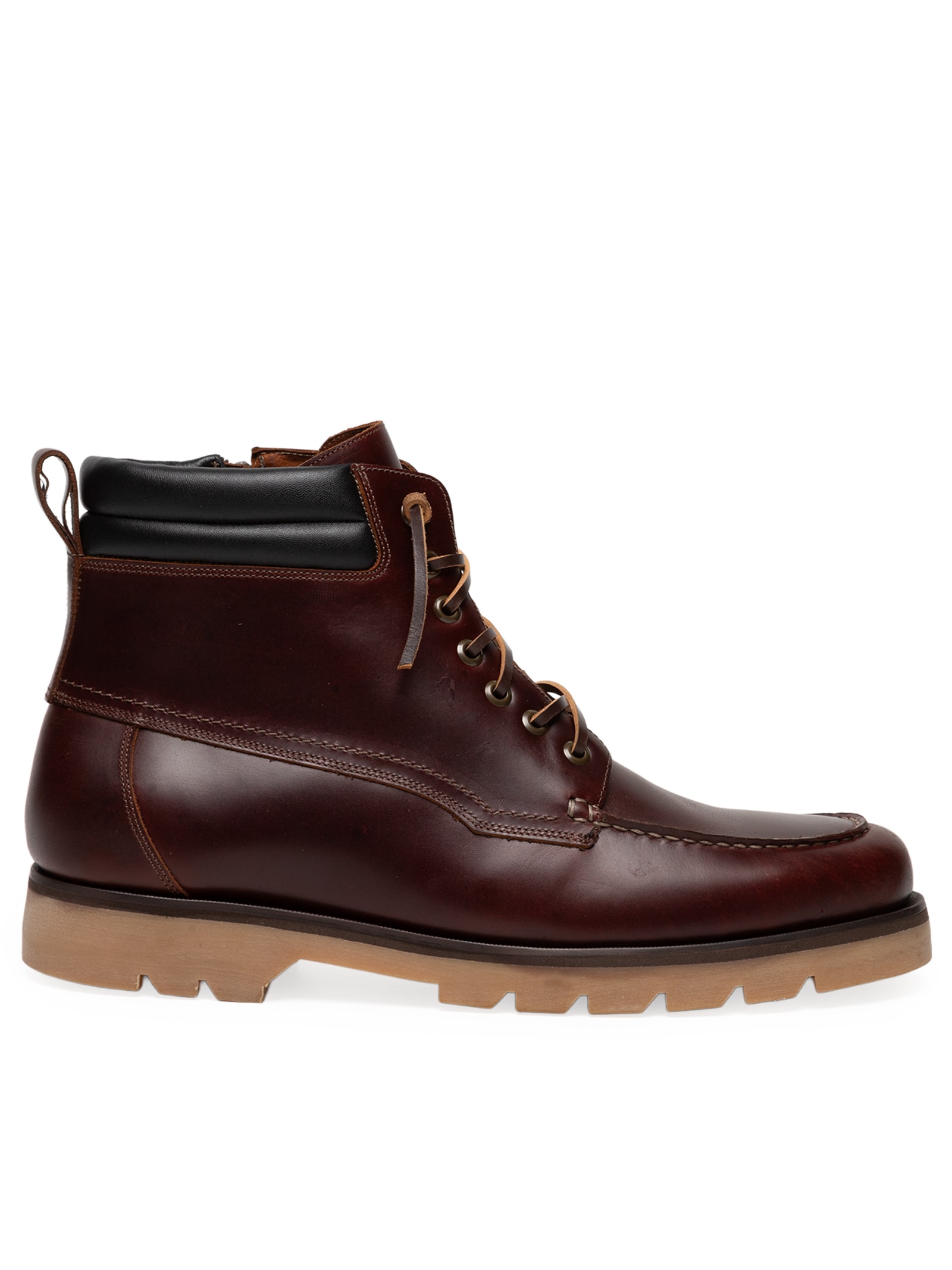 Bota Masculina Moc Toe Em Couro Legitimo Marrom '2 Essential