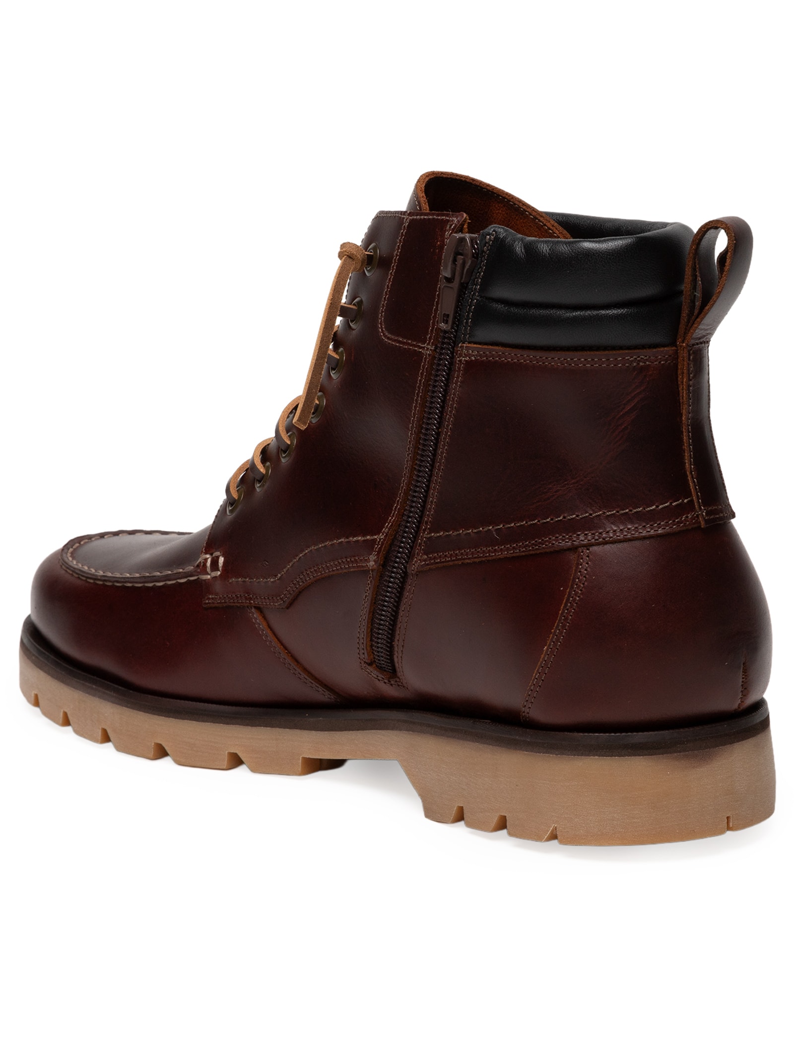 Bota Masculina Moc Toe Em Couro Legitimo Marrom '2 Essential