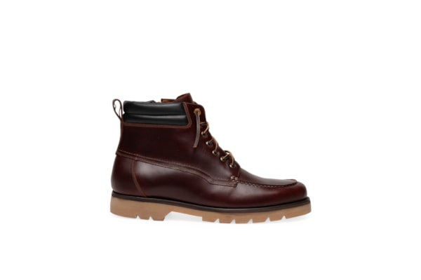 Bota Masculina Moc Toe Em Couro Legitimo - Marrom