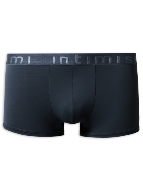 Boxer De Microfibra Com Logotipo - Azul