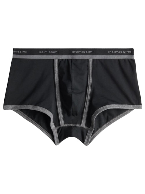 Boxer Em Algodão Supima® Elasticizado Com Logotipo - Cinza