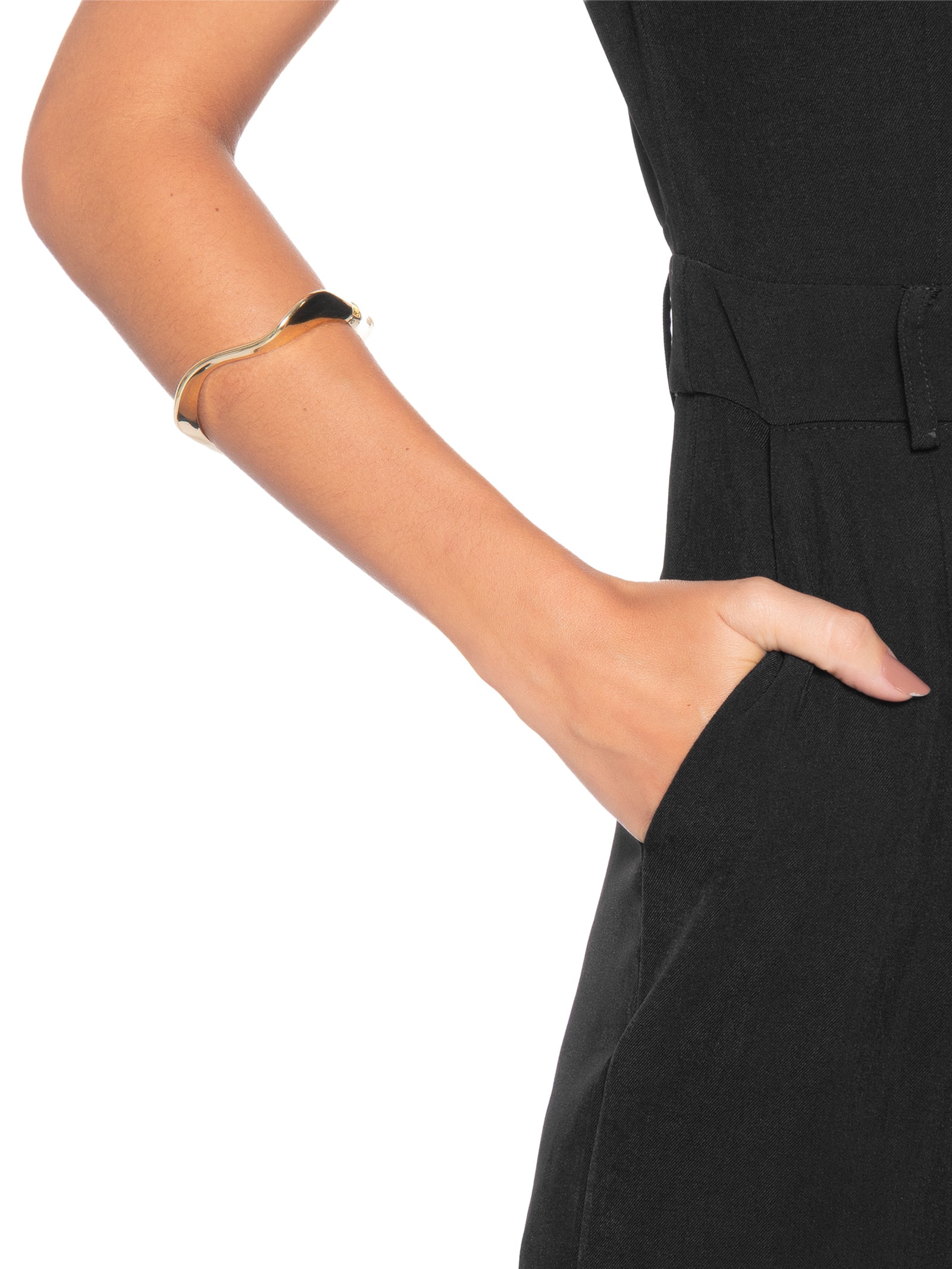 Bracelete Feminino Abstrato Dourado Basiq