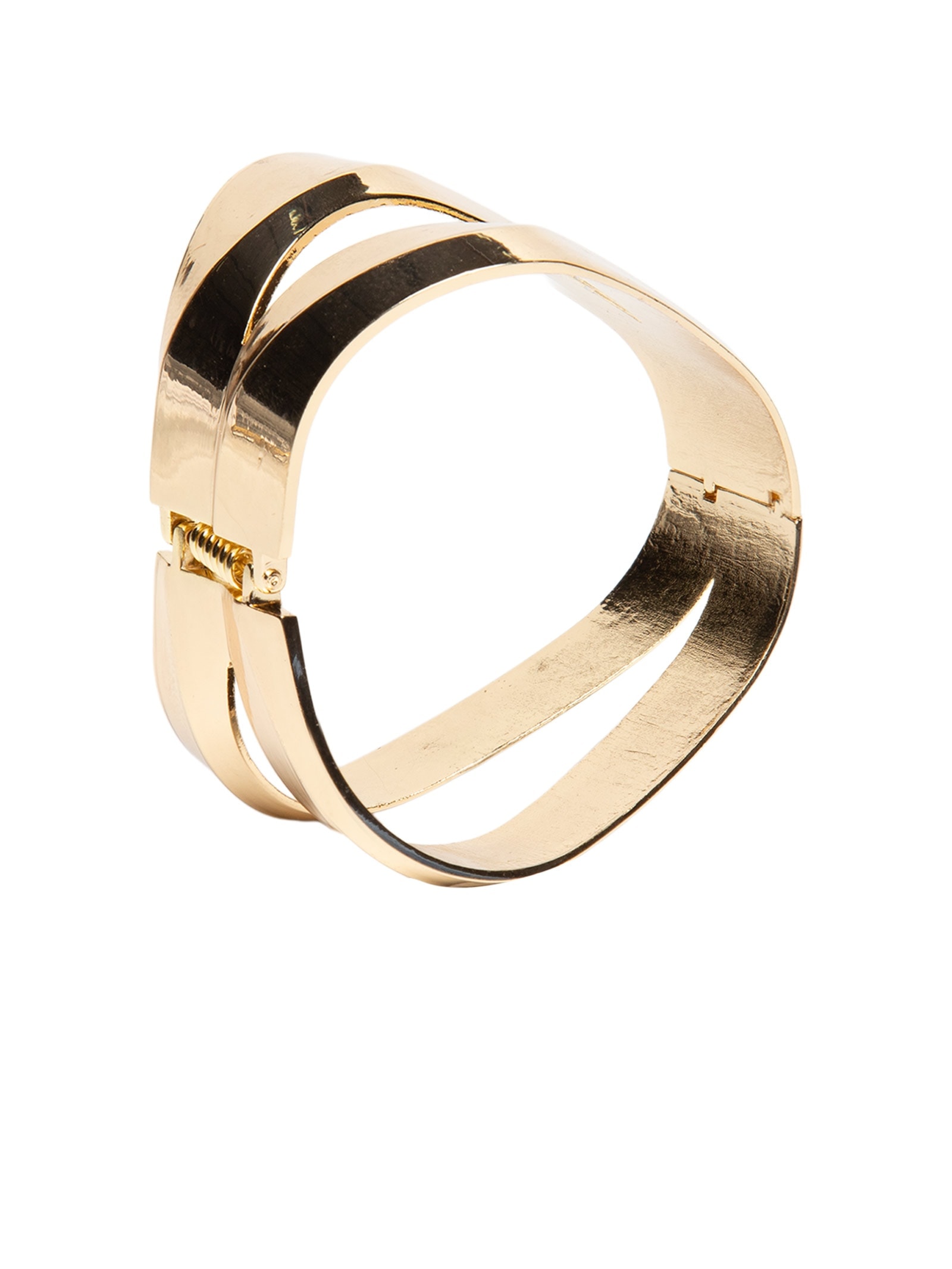 Bracelete Feminino Efeito Duplo Dourado Basiq
