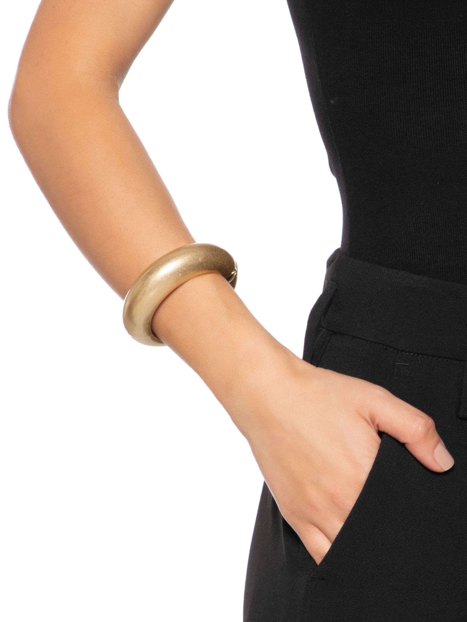 Bracelete Feminino Em Metal Fosco Dourado '2Essential