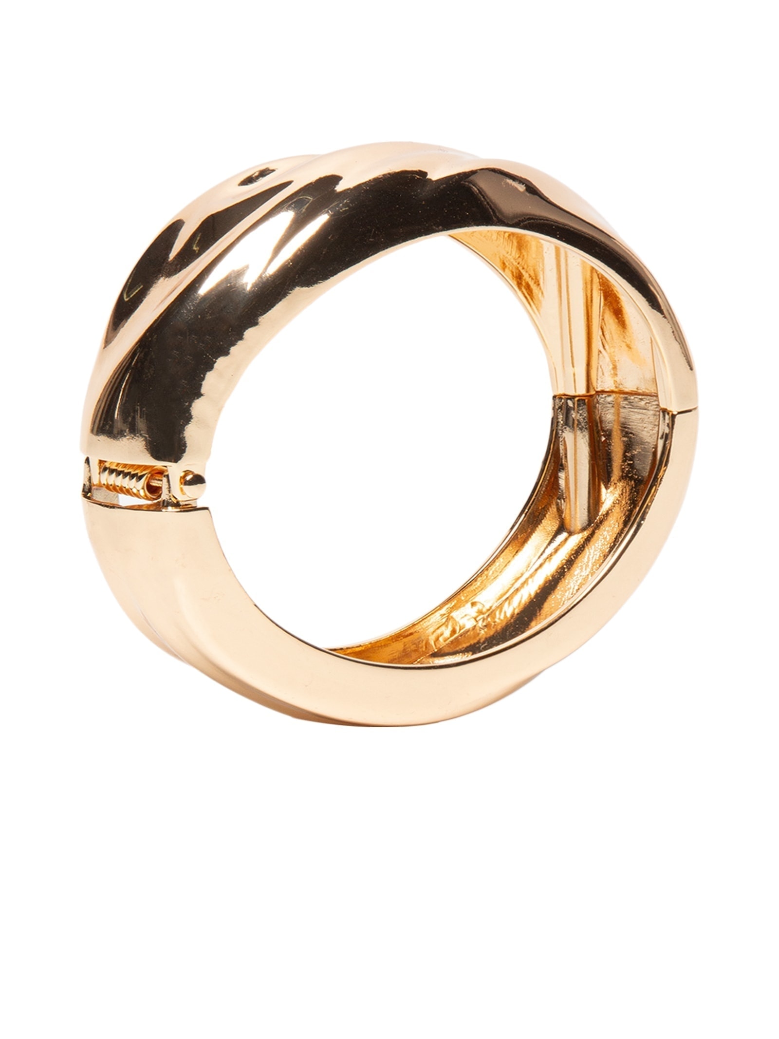 Bracelete Feminino Orgânico Em Metal Dourado '2Essential